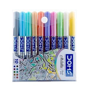 DOMS Metallist Series Metallic Brush Pen (10 Assorted Shades)