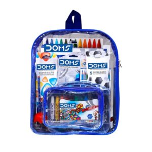 Doms Smart Kit | Comes With Transparent Zipper Bag | Combination of 12 Stationery Items.