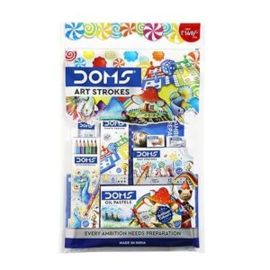 Doms Art Strokes Kit |  Combination of 10 Stationery Items | Pack of 1