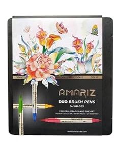 Doms Amariz Duo Brush Pens 14 Shades,1 Brush Pen ,Water Proof.(PACK OF 1)