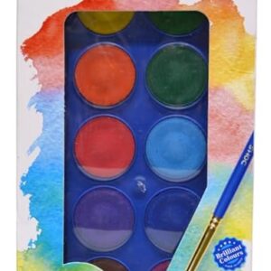 Doms Aqua Water Colour Cakes 12 Shades 23 Diameter|  Pack of1