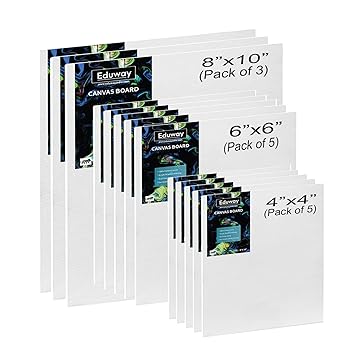 Canvas Board for Painting- (4"x4", 6"x6") Each 5,(8"x10")