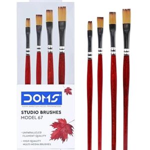 DOMS Studio Flat Brushes Set of 4 (No. 1,2,4,6)