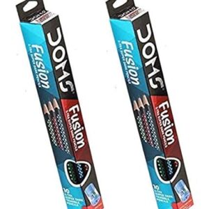 DOMS Fusion X-TRA Super Dark Pencil School Stationary Rubber Tipped ( Pack of 1)