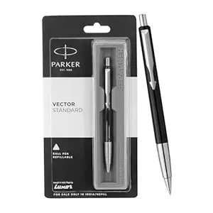Parker Vector Standard Chrome Trim Ball Pen (Ink - Blue)