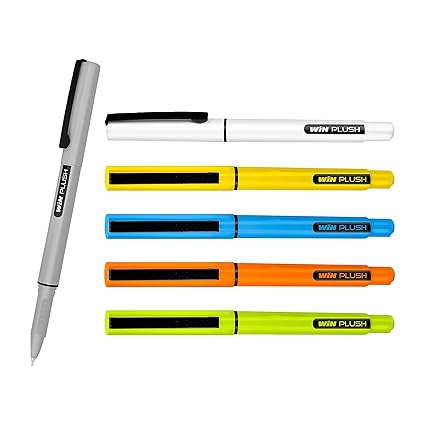 WIN Plush Ball |(10 Blue Ink PEN) | Bright Body Colours | 0.7 mm Tip |