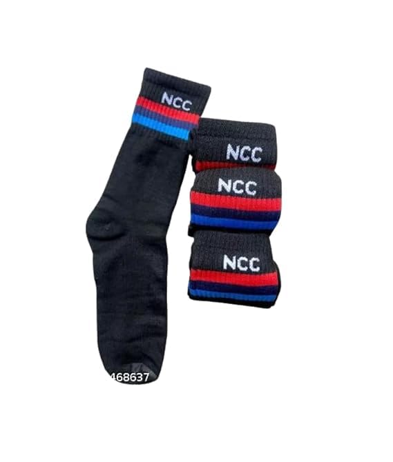 NCC Uniform Socks, Black with Red-Blue Stripes