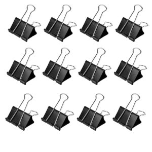 Black Binder Clip ,32 mm , (Pack of 12) |